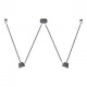 Plafonnier gris techno 2 ampoules 65 cm