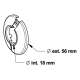 Rosace articulée pour robinetterie sanitaire - Diamètre extérieur : 56 mm - Diamètre intérieur 18 mm - PRESTO - 70332 