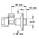 Robinet d'arret equerre-mm 1/2-pour tube 10 mm - PRESTO - 70412 