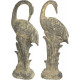 Héron décoratif en terre cuite (lot de 2)