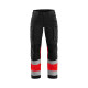 Pantalon artisan haute-visibilité stretch femme 71611811 - Couleur et taille au choix Noir-rouge fluo