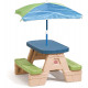 Table de pique-nique en plastique pour enfants avec parasol