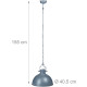 Lampe à suspensions industriel luminaire de plafond gris