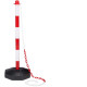 Poteau barrière de signalisation et délimitation parking blanc et rouge 