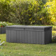 Boîte de rangement de jardin darwin 380 l gris