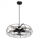 Suspension noire loft 5 ampoules 120 cm
