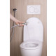 Kit hygiène wc avec douchette et alimentation encastré, support intégré au robinet 
