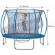 Trampoline junior avec protection réversible bleu océan ou citron 305 cm 