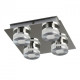 Plafonnier chromé techno 4 ampoules 7.5 cm