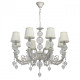 Suspension blanche elegance 8 ampoules 150 cm