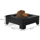 Brasero en acier peint pieds cloutés 60 cm 