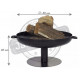 Brasero rond en acier peint sur pied design 80 cm 