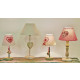 Lampe à poser en bois et coton rouge (lot de 2) 