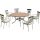 Table ronde de jardin et 6 fauteuils belice vigo