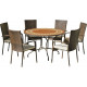Table ronde mosaïque et fauteuils lorny bergamo