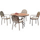 Salon de jardin table ronde et fauteuils 4 places