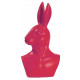 Statuette buste de lapin rose grand modèle