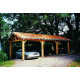 Abri voiture en bois charpente traditionnelle 3 voitures 
