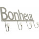 Patère métal et céramique bonheur