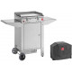 Plancha en inox chef xl 55 cm avec chariot et housse chariot avec porte