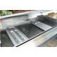 Plancha en inox moma 70 cm avec chariot et housse chariot avec porte 