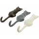 Patère chat 1 crochet  (lot de 3)