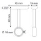 Support tube chromé Ø 16 mm MANART avec vis - M792CR+V 