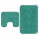 Jeu de tapis de salle de bain 2 pcs tissu - Couleur au choix Turquoise