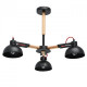 Suspension noire megapolis 3 ampoules 45 cm