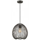 Suspension noir mat leeds 1 lumières