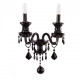 Applique murale noire classic 2 ampoules 20 cm