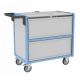 Chariot conteneur PP alvéolaire 250 kg - Avec ou sans toit et dimensions au choix Avec toit