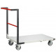 Chariot FLAT-PACK™ dossier fixe plateau mélaminé roues TPE 250 kg - Dimensions au choix 1000 x 595