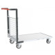 Chariot modulaire grillagé 1 dossier, plateau bois 1000 x 600 mm, 250 kg