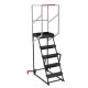 Escabeau roulant étroit charge 150 kg 5 marches ht plateforme 1260 mm