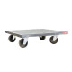 Plateau roulant bois enrobé de caoutchouc, 600 x 600 mm, roues CC, 210 kg