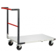 Chariot FLAT-PACK™ dossier fixe plateau mélaminé roues CC 250 kg - Dimensions au choix 1000 x 595