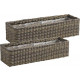 Jardinière rectangulaire en rotin synthétique (lot de 2)