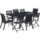 Salon de jardin design 8 personnes modulo - Coloris au choix Noir
