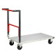 Chariot monté dossier repliable 1000 x 600 mm plateau mélaminé roues CC 250 kg - 806722111