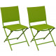 Chaise pliante textilène et acier (lot de 2) - Couleur au choix