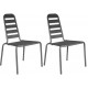 Chaise empilable menu en aluminium (lot de 2) - Couleur au choix