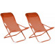 Chaise relax en acier et toile easy (lot de 2) - Couleur au choix Orange