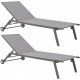 Lit de jardin en aluminium florence (lot de 2) - Couleur au choix Taupe