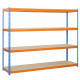 Etagère 4 niveaux simonrack ecoforte 2104-4 bleu orange 2000x2100x450mm simon rack