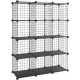 Meuble modulable grille 12 casiers 123 cm noir