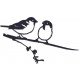 Oiseaux sur pique couple de moineaux en acier corten