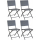 Chaise pliante en acier et toile dream (lot de 4) - Couleur au choix