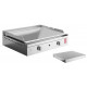 Plancha en inox lisse avec couvercle chef 55 cm