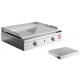 Plancha en inox lisse et rainurée avec couvercle chef 55 cm